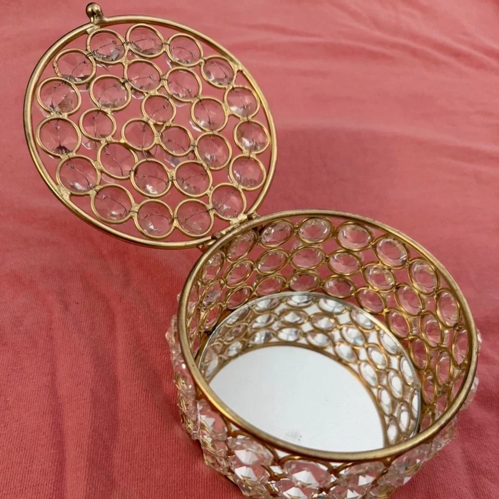 Gold and Crystal jewelry Box